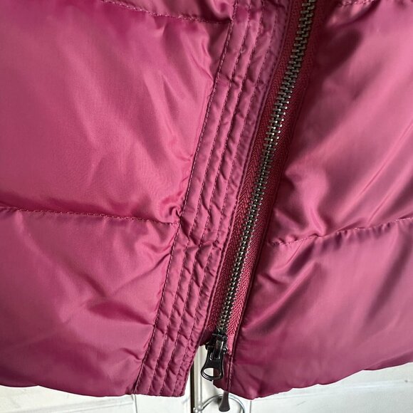 Vince Puffer Coat Jacket Girls 4 Asymmetrical Red Rosewood Down Winter Jacket - Picture 4 of 9